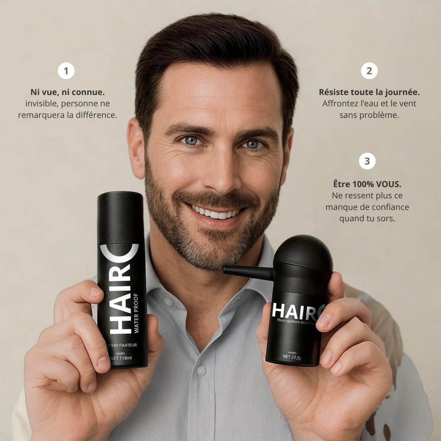 POUDRE DENSIFIANTE - BRUN FONCÉ Hairo